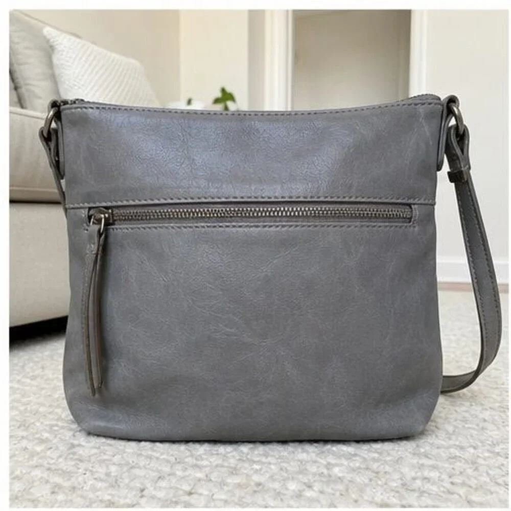 Olive Pebbled Crossbody Bag